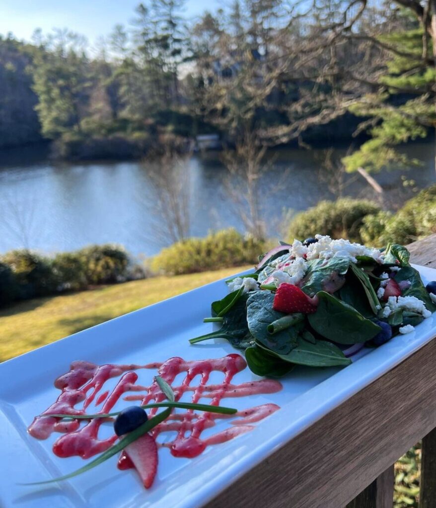 Mixed Berry Spinach Salad at On the Verandah in Highlands, NC Image from Instagram