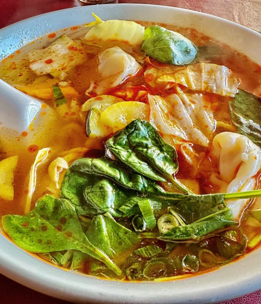 Spicy wonton noodle soup at The Noodle Shop in Asheville, NC Image by Leigh Maher